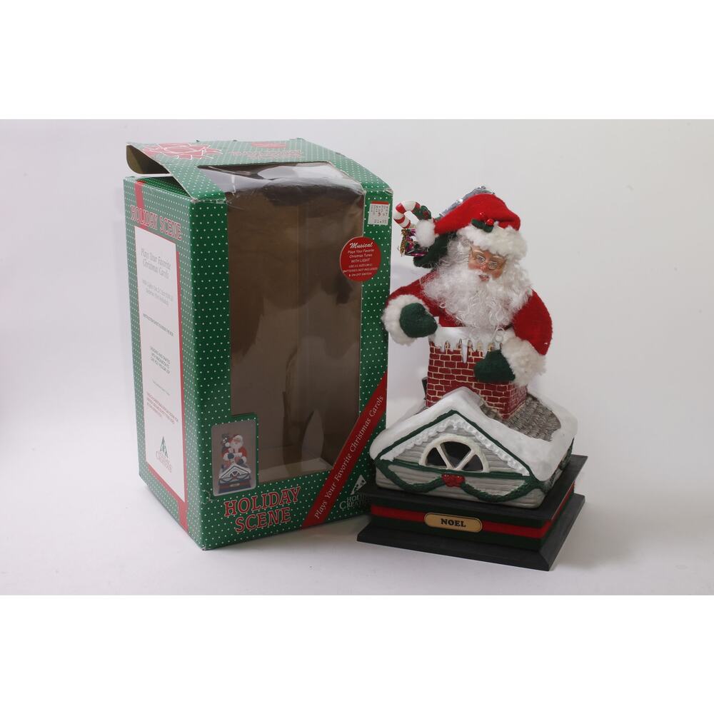 Holiday Creations, Santa Claus on a Rooftop, Musical Figure, ~ 260129-WH 1171